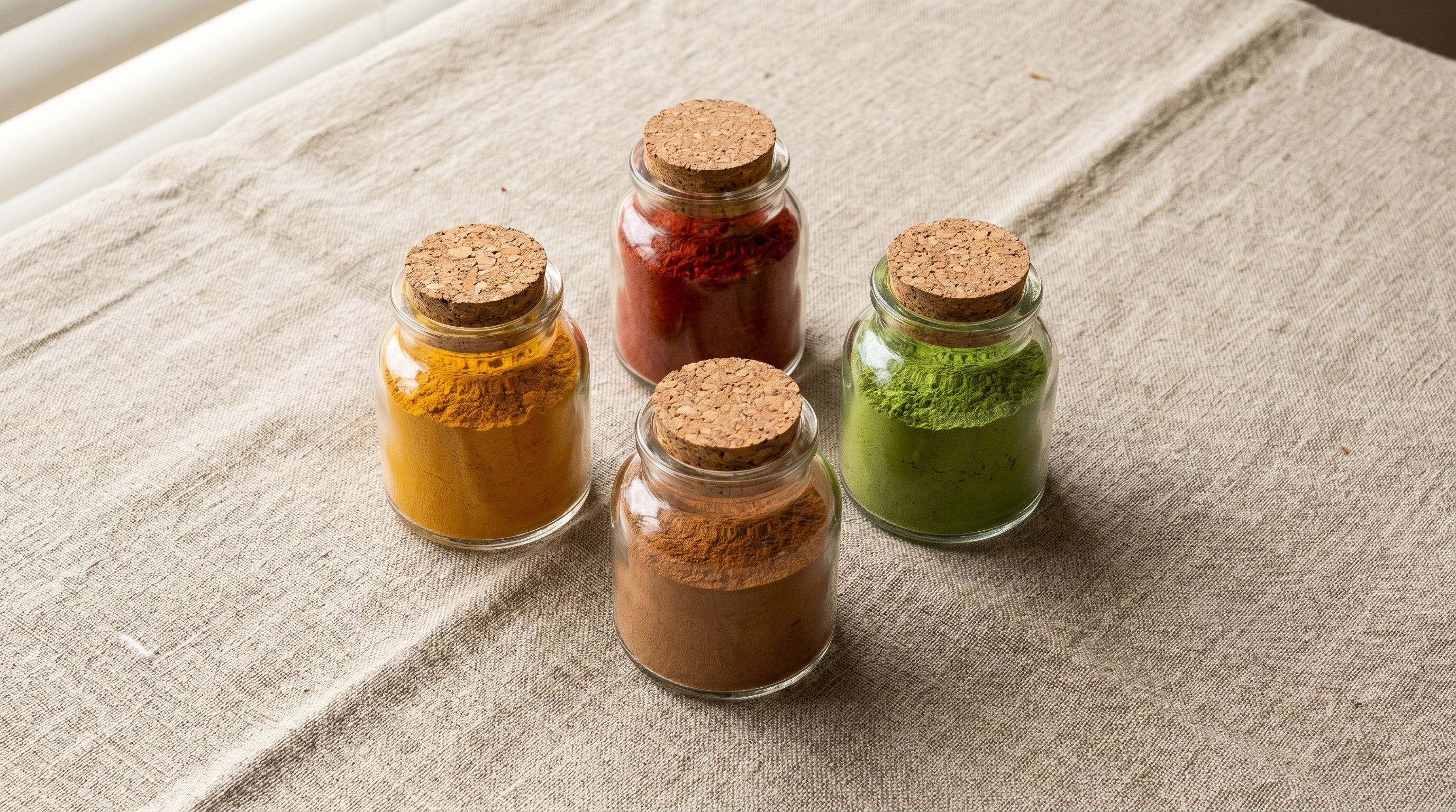 Four distinct spice jars representing the four configurable Brand Voice inputs