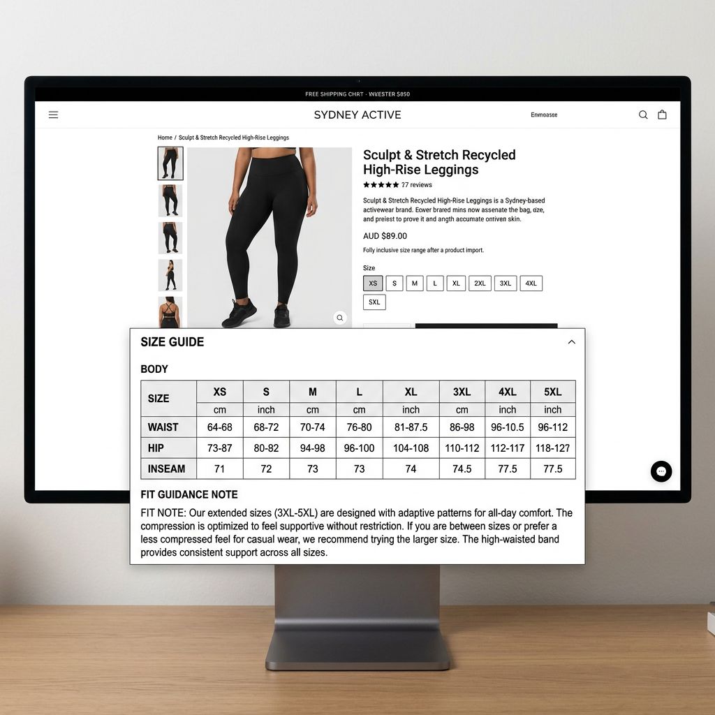 Shopify Size Inclusivity Import: Extended Ranges