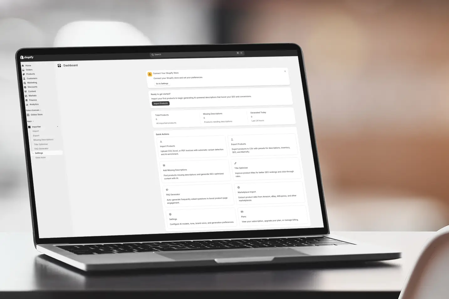 Importier product data validation and image management